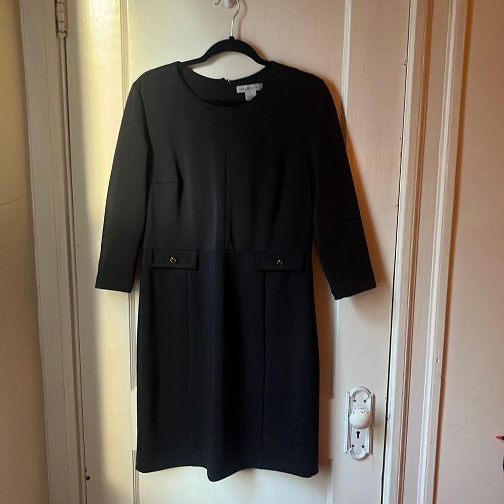 Stretch Mini Dress with Gold Buttons